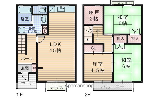 大阪モノレール本線 少路駅 徒歩23分 2階建 築36年の間取り写真