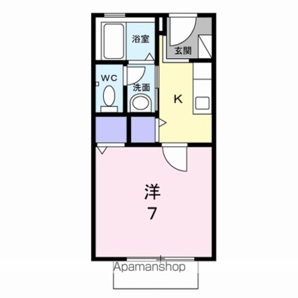 ディアス　カワサキ[1K/24.5m2]の間取図