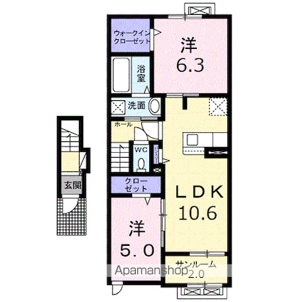 ジェイ　エスⅠ[2LDK/58.43m2]の間取図