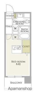 ＧＲＯＵＮＤＥＵＸ　ＫＡＭＥＩＤＯ[1R/25.77m2]の間取図