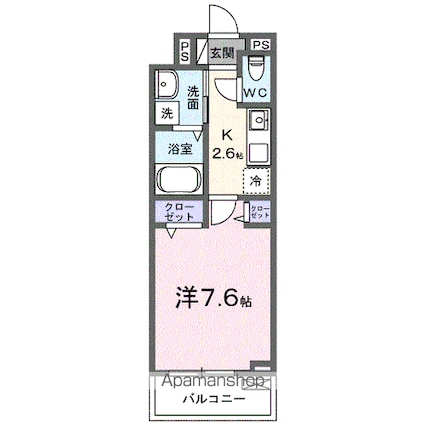 サンクレール[1K/27.02m2]の間取図