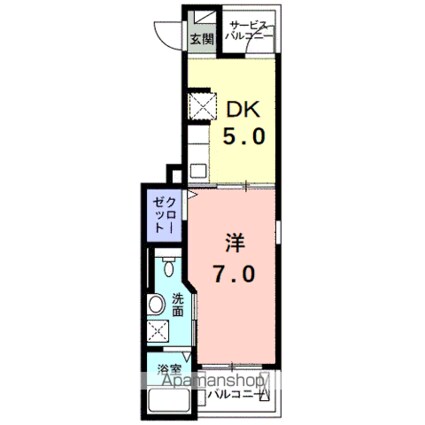 海[1DK/29.38m2]の間取図