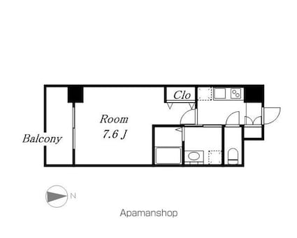 愛知県名古屋市東区葵１丁目[1K/25.16m2]の間取図