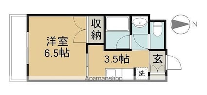 メイプルタウン[1K/25.2m2]の間取図