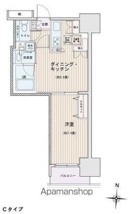 エスティメゾン錦糸町Ⅱ[1DK/40m2]の間取図