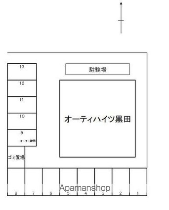 和歌山県和歌山市黒田[1K/19.6m2]の配置図