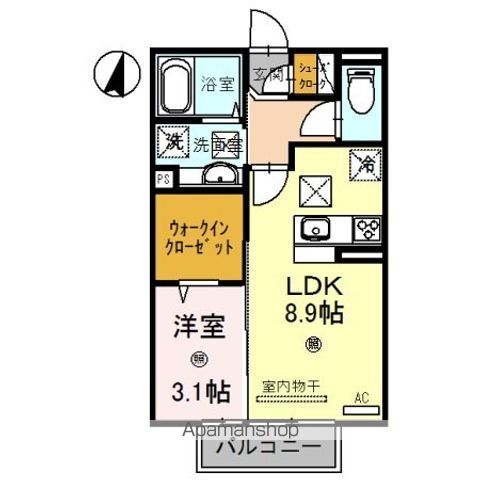 【岩出市中黒のアパートの間取り】