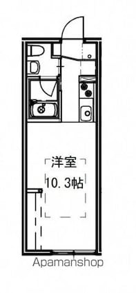 エストレビータ草津Ⅱ[1R/22.4m2]の間取図