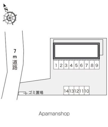 レオパレス樹木[1K/23.18m2]の配置図