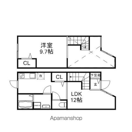 シャンテＭ[1LDK/53.09m2]の間取図