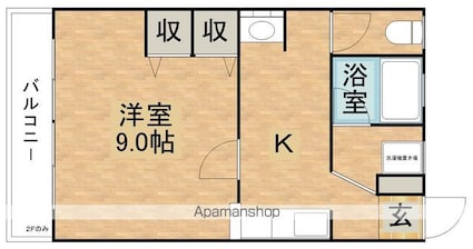 柴田フラッツ[1K/33m2]の間取図