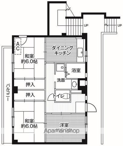 ビレッジハウス亀井野２号棟の間取り