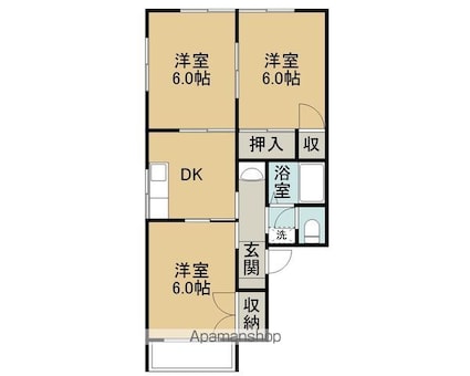 パークシティー高山[3DK/50.09m2]の間取図
