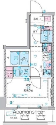 東京都杉並区下高井戸４丁目[1K/20.88m2]の間取図
