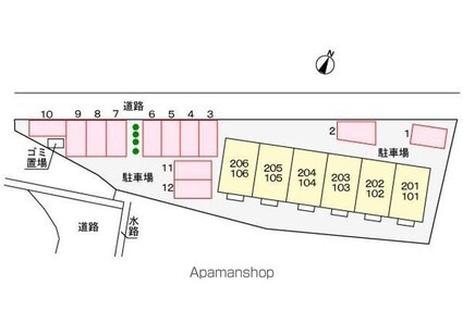 サンマルコ英[1DK/33.12m2]の配置図