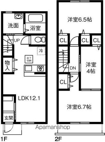 MAISONETTE LAND 宮町Aの間取り写真