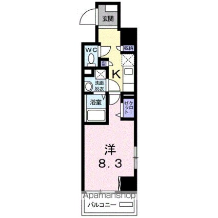 ホワイトマーベル[1K/29.99m2]の間取図
