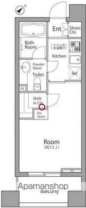 レジディア池袋ウエスト[1K/23.62m2]の間取図