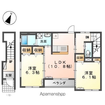 アミティー[2LDK/58.74m2]の間取図