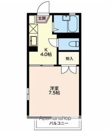 長野県長野市大字安茂里西河原[1K/24.71m2]の間取図