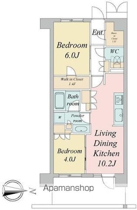 トラープランド蒼麗館[2LDK/51.5m2]の間取図