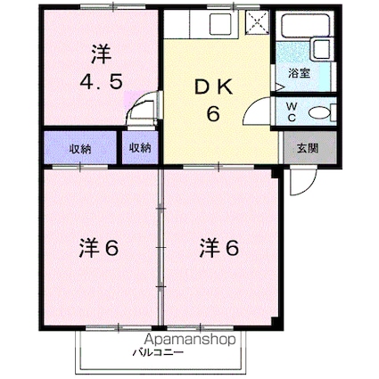 シティハイツみのかみＡ[3DK/44.12m2]の間取図