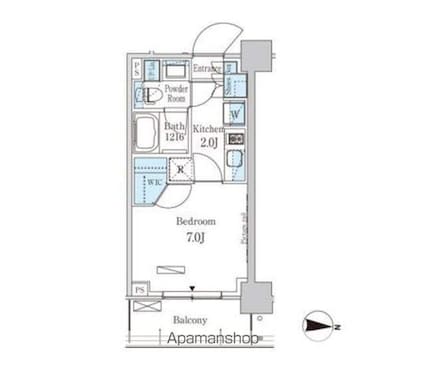 パークアクシス菊川[1K/25.02m2]の間取図