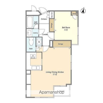 ホメスト池尻[1LDK/56.5m2]の間取図