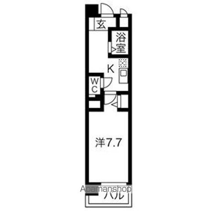 グレイス今池[1K/24.95m2]の間取図