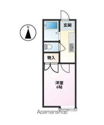 ハイツサンフラワー富岡[1K/19.87m2]の間取図