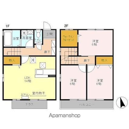 ディアコート金箱　Ａ[3LDK/80.59m2]の間取図