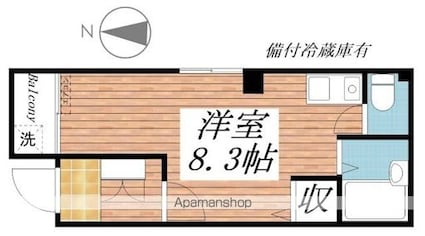コーポＷＩＮＧ[1R/21m2]の間取図