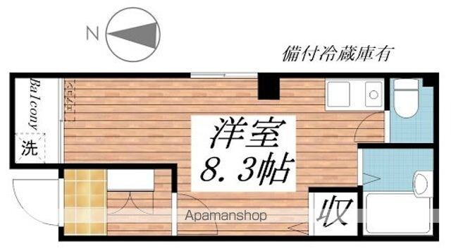 コーポＷＩＮＧ[1R/21m2]の間取図