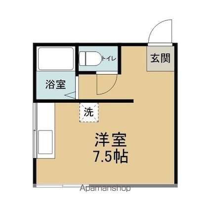 ノーウェアルーム２[1R/20.66m2]の間取図