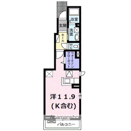 サンフレーア[1R/32.94m2]の間取図