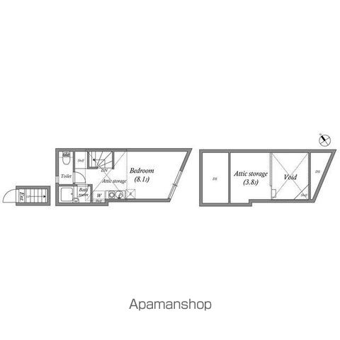 【葛飾区堀切のアパートの間取り】