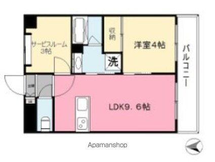 アスティオン本町[1SLDK/40.11m2]の間取図