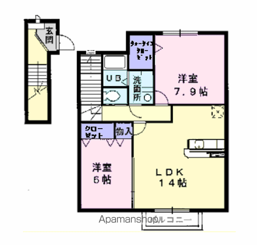 羽島郡笠松町円城寺のアパートの間取り