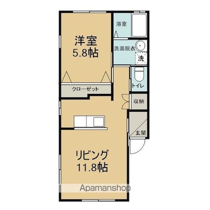 コーポエースＢ[1LDK/40.23m2]の間取図