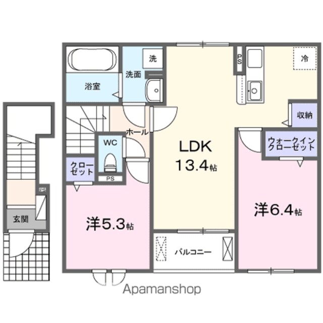 ピースフィールド[2LDK/59.16m2]の間取図