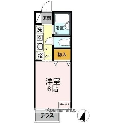 ドルフ北烏山　Ｄ[1K/20.03m2]の間取図