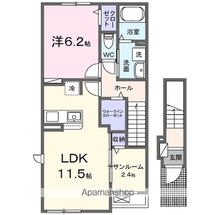 スクエアメゾン[1LDK/50.96m2]の間取図