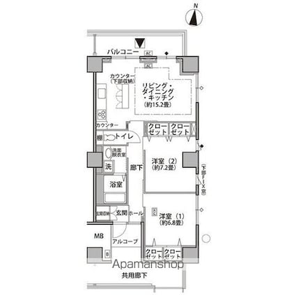東雲キャナルコートＣＯＤＡＮ２１号棟[2LDK/75.62m2]の間取図