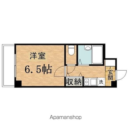 たかはしビル[1K/20.6m2]の間取図