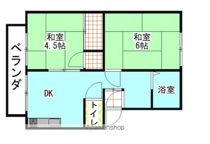 サンシャイン中川[2DK/38.57m2]の間取図