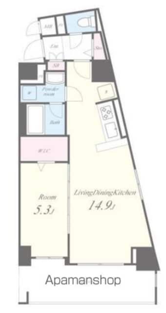 東京都中野区東中野４丁目[1LDK/46.42m2]の間取図
