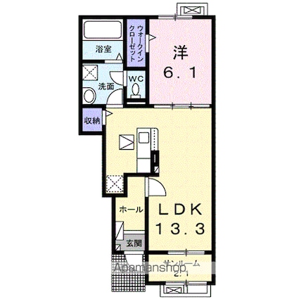 カインドハウスⅣ[1LDK/50.05m2]の間取図