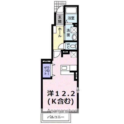 クオーレ　Ｂ[1R/32.9m2]の間取図