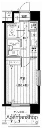 メインステージ錦糸町駅前[1K/21.7m2]の間取図