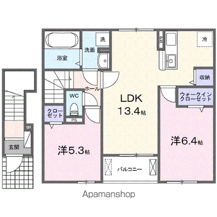 和歌山県和歌山市加納[2LDK/59.16m2]の間取図